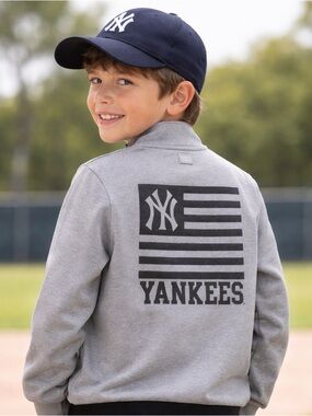 ⚾ MLB New York Yankees Full Zip Hoodie | Kids Size 11 | Grey